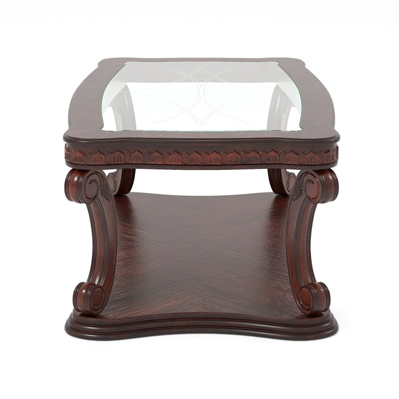 Furniture of America Gabriel Wood Open Shelf Coffee Table in Dark Oak