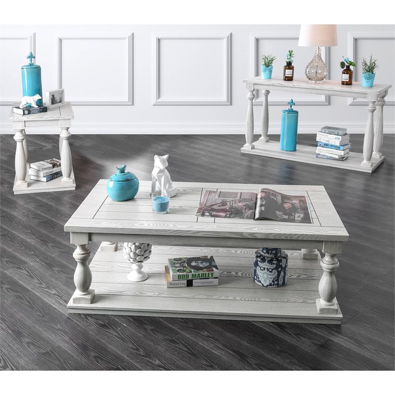 distressed off white coffee table