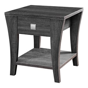 Furniture of America Ami Transitional Wood Storage End Table in Gray