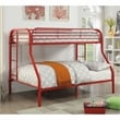 Furniture of America Sulie Transitional Metal Twin over Full Bunk Bed in Red