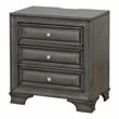 Furniture of America Bradford Solid Wood 3-Drawer Nightstand in Gray