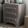 Furniture of America Bradford Solid Wood 3-Drawer Nightstand in Gray
