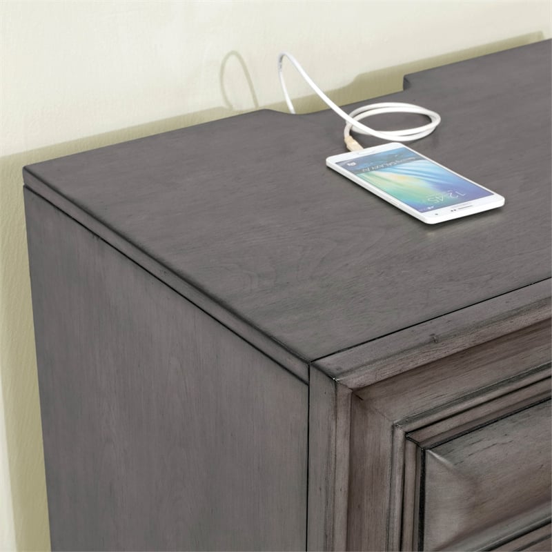 Furniture of America Bradford Solid Wood 3-Drawer Nightstand in Gray