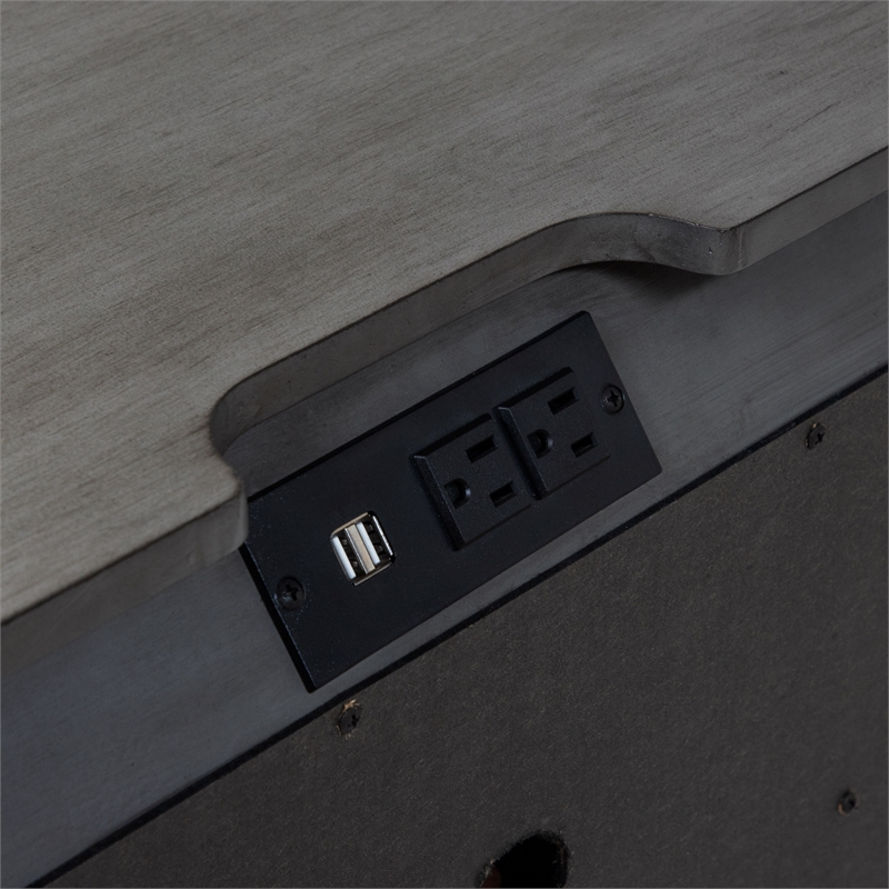 Furniture of America Bradford Solid Wood 3-Drawer Nightstand in Gray