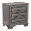 Furniture of America Bradford Solid Wood 3-Drawer Nightstand in Gray