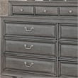 Furniture of America Bradford Solid Wood 10-Drawer Dresser and Mirror in Gray