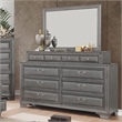 Furniture of America Bradford Solid Wood 10-Drawer Dresser and Mirror in Gray