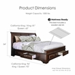 Furniture of America Bradford Wood California King Storage Bed in Brown Cherry