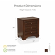 Furniture of America Bradford Solid Wood 3-Drawer Nightstand in Brown Cherry