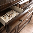 Furniture of America Bradford Solid Wood 10-Drawer Dresser and Mirror in Cherry