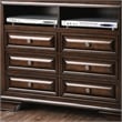 Furniture of America Bradford Solid Wood 6-Drawer TV Stand in Brown Cherry