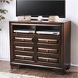 Furniture of America Bradford Solid Wood 6-Drawer TV Stand in Brown Cherry