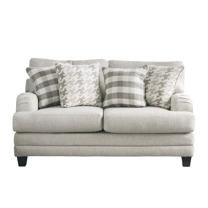Furniture of America Verdugo Transitional Fabric 2-Piece Sofa Set in Light Gray