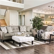 Furniture of America Shila Contemporary Fabric Tufted Sofa in Light Gray