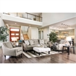 Furniture of America Shila Contemporary Fabric Tufted Sofa in Light Gray