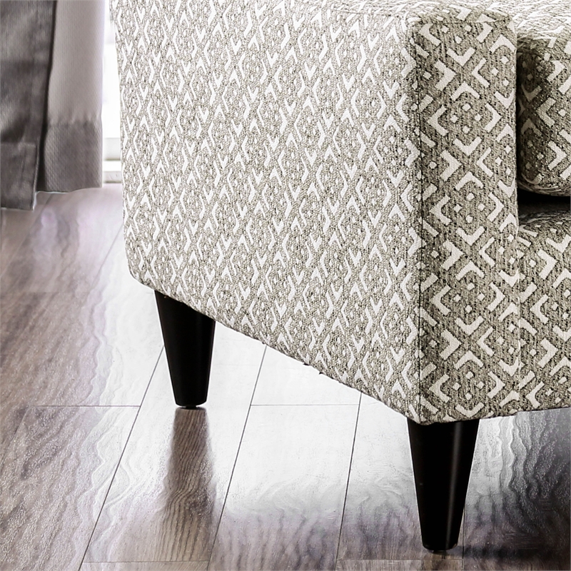 Furniture of America Shila Contemporary Fabric Accent Chair in Gray Geometric