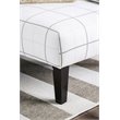Furniture of America Shila Fabric Coffee Table Ottoman in White and Gray