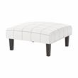 Furniture of America Shila Fabric Coffee Table Ottoman in White and Gray