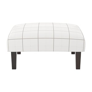 Furniture of America Shila Fabric Coffee Table Ottoman in White and Gray