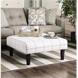 Furniture of America Shila Fabric Coffee Table Ottoman in White and Gray