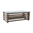 Furniture of America Merridin Transitional Solid Wood Coffee Table in Gray