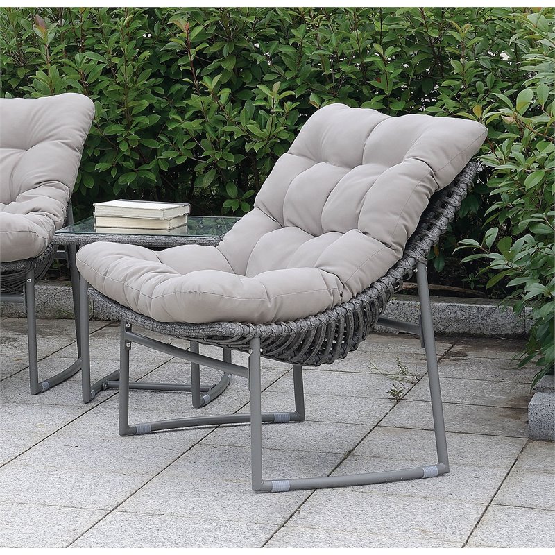 Furniture Of America Georgio Modern Patio Chair In Gray
