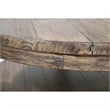 Furniture of America Joss Rustic Wood Round Tufted Coffee Table in Antique Oak