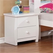 Furniture of America Devon Transitional Solid Wood 2-Drawer Nightstand in White