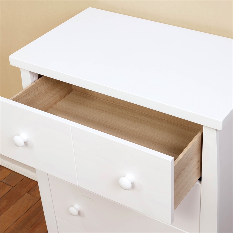 Furniture of America Devon Transitional Solid Wood 2-Drawer Nightstand in White