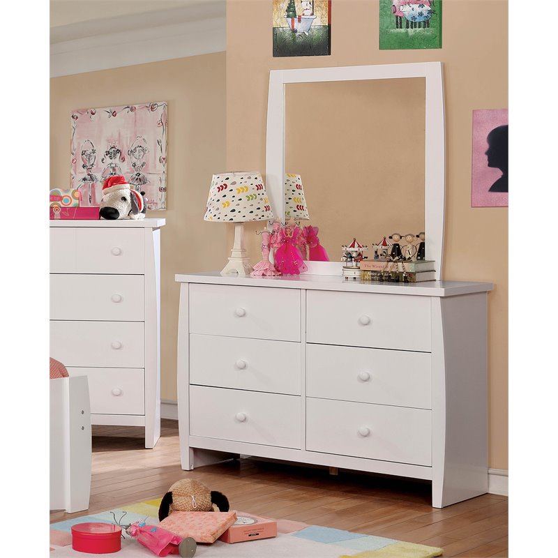 Furniture Of America Devon 6 Drawer Dresser And Mirror Set In