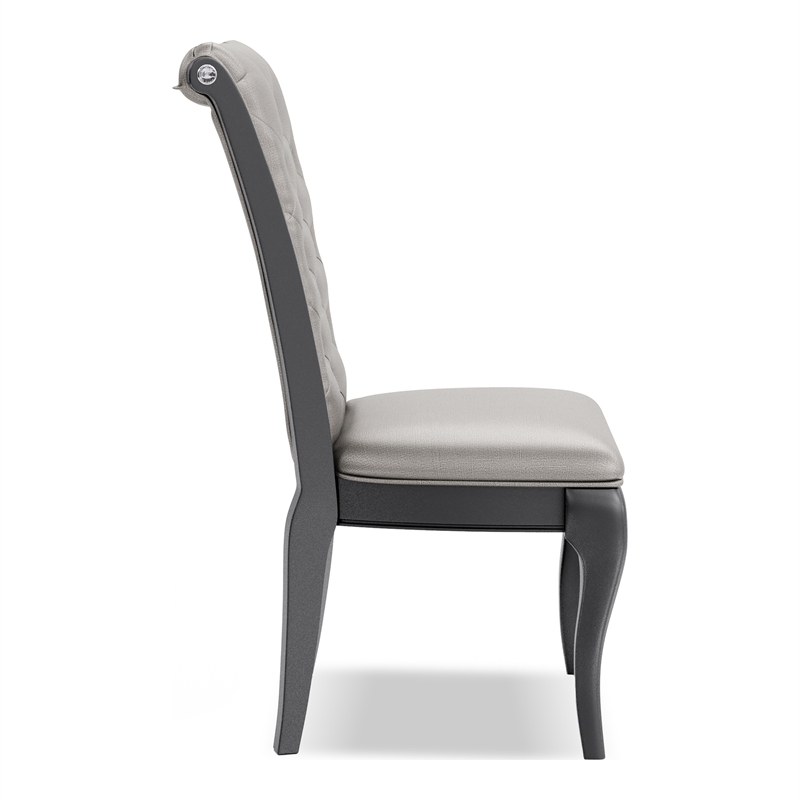 Furniture of America Bethlehem Wood Tufted Side Chair in Gray (Set of 2)