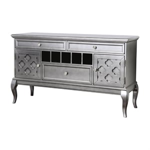 Furniture of America Bethlehem Wood Wine Rack Sideboard in Gray