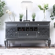 Furniture of America Bethlehem Wood Wine Rack Sideboard in Gray