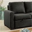 Furniture of America Rona Fabric Sleeper Sectional in Dark Gray