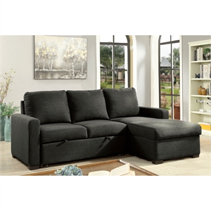 furniture of america rona linen sleeper sectional