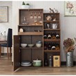 Furniture of America Dillan Wood Multi-Storage Bar Cabinet in Distressed Walnut