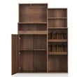 Furniture of America Dillan Wood Multi-Storage Bar Cabinet in Distressed Walnut