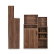 Furniture of America Dillan Wood Multi-Storage Bar Cabinet in Distressed Walnut