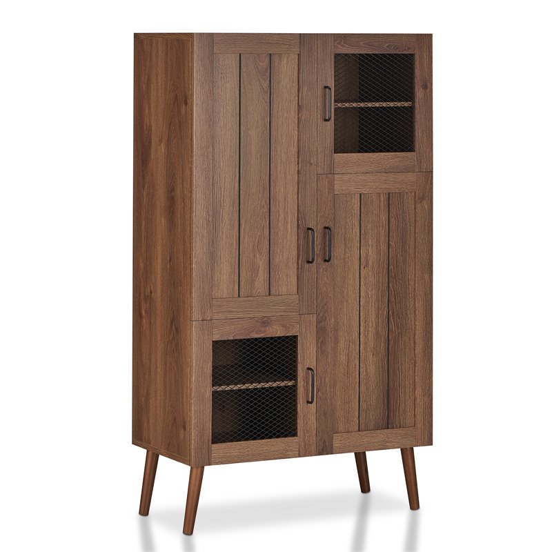 Furniture Of America Riley Rustic Storage Cabinet In Distressed