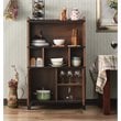 Furniture of America Rhen Farmhouse Wood 8-Shelf Buffet in Distressed Walnut