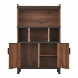 Furniture of America Rhen Farmhouse Wood 8-Shelf Buffet in Distressed Walnut