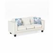 Furniture of America Malden Contemporary Chenille Nailhead Sofa in Ivory