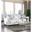Furniture of America Malden Contemporary Chenille Nailhead Sofa in Ivory