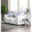 Furniture of America Malden Contemporary Chenille Nailhead Loveseat in Ivory
