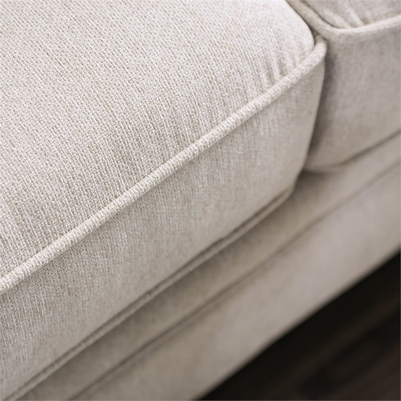 Furniture of America Barol Contemporary Chenille Corner Sectional in Ivory