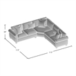 Furniture of America Barol Contemporary Chenille Corner Sectional in Ivory