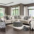 Furniture of America Barol Contemporary Chenille Corner Sectional in Ivory