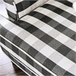 Furniture of America Barol Chenille Striped Accent Chair in Ivory and Black