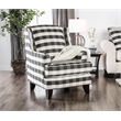 Furniture of America Barol Chenille Striped Accent Chair in Ivory and Black