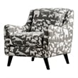 Furniture of America Barol Chenille Accent Chair in Gray Dog Pattern